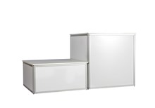 Platform, alu profile w/ white side and top plates, H: 104 W: 100 D: 100 cm