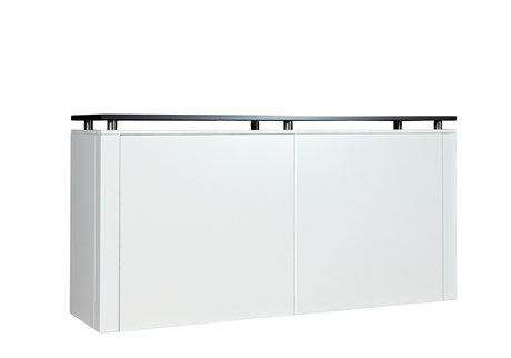 Module desk, white with black top, L:220 cm, W: 60 cm, H 110 cm